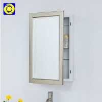 Brush Nickel wall mounted  stainless steel metal frame mirror small bathroom mirror cabinet