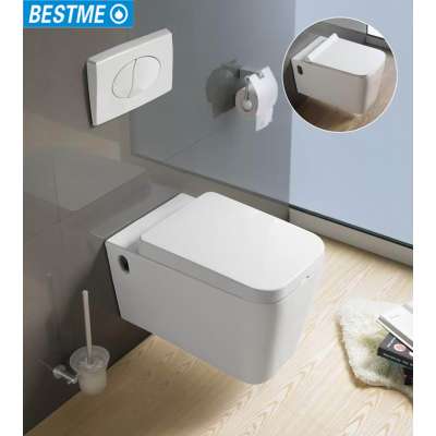 wall hung toilet P-trap soft-closing PP seat cover