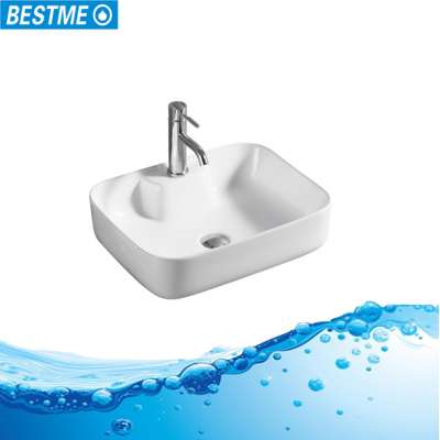 BESTME Countertop Wash Basin Bathroom Rectangular Ceramic Art Basin