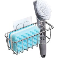 Kitchen Polished Stainless Steel Sink Suction Organizer Basket   Suction Sink Caddy Sponge Holder Soap Brush Holder