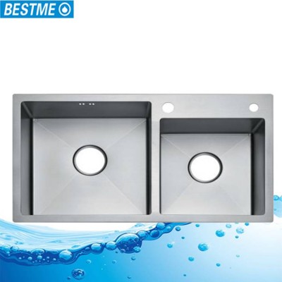 Portable double bowl sink 304 stainless steel kitchen sink